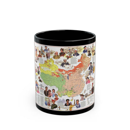 China - The Peoples (1980) (Map) Black Coffee Mug-11oz-The Sticker Space