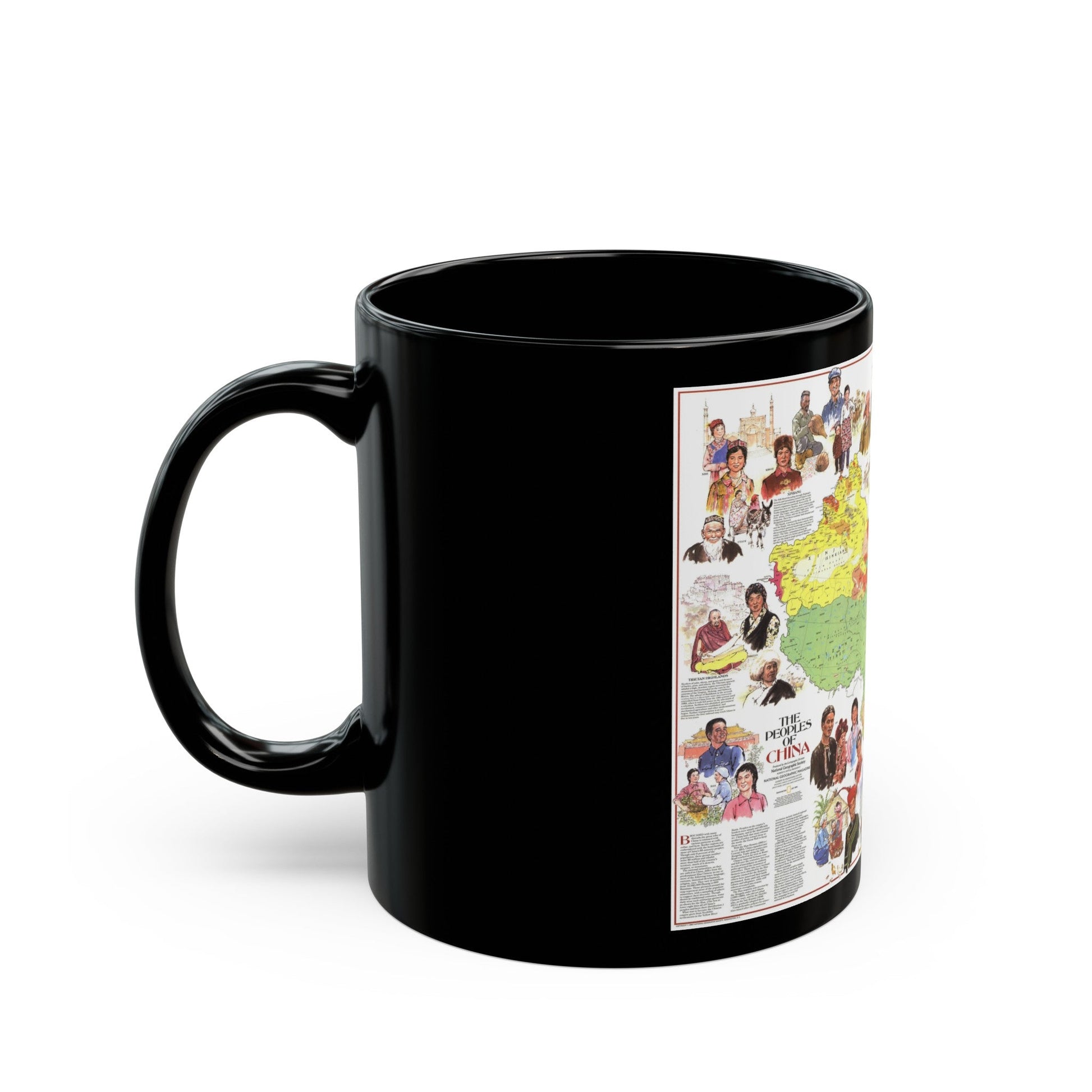 China - The Peoples (1980) (Map) Black Coffee Mug-The Sticker Space