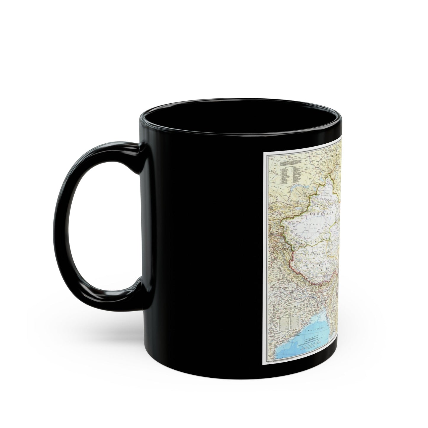 China - The People's Republic (1980) (Map) Black Coffee Mug-The Sticker Space