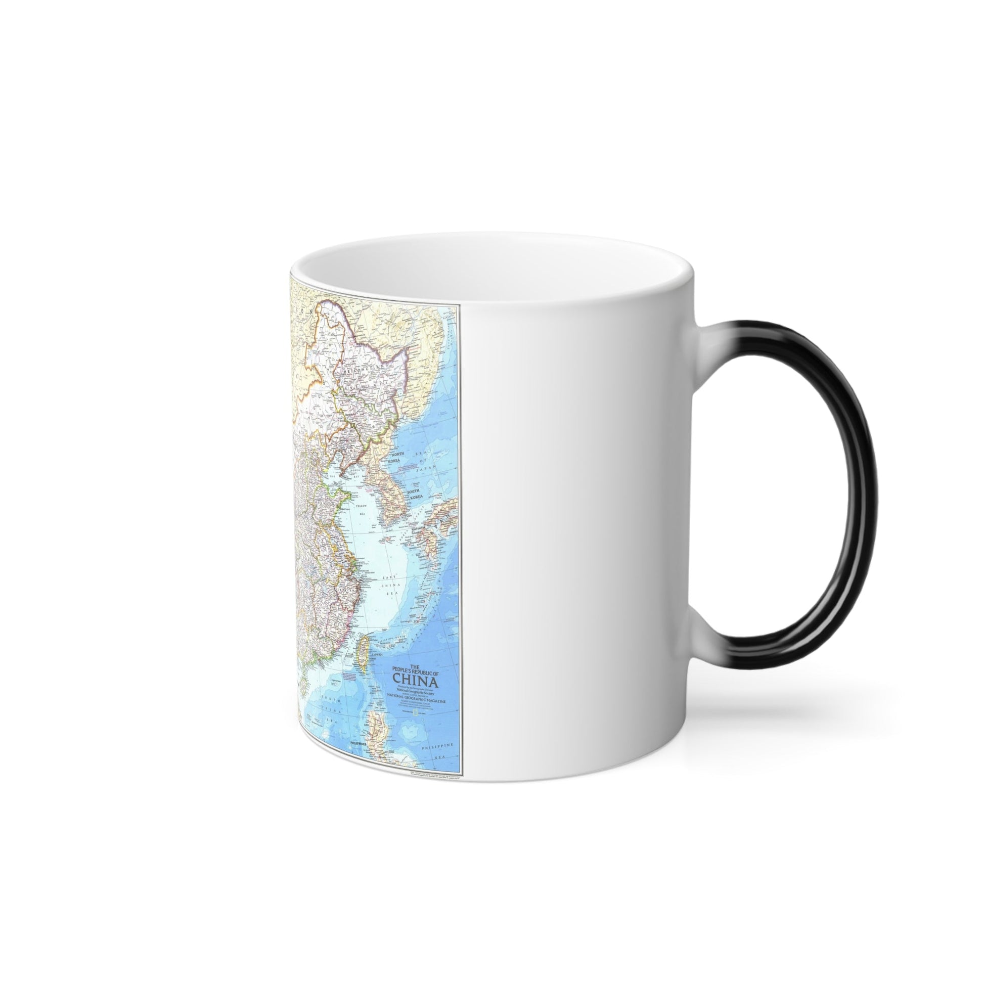 China - The People's Republic (1980) (Map) Color Changing Mug 11oz-11oz-The Sticker Space