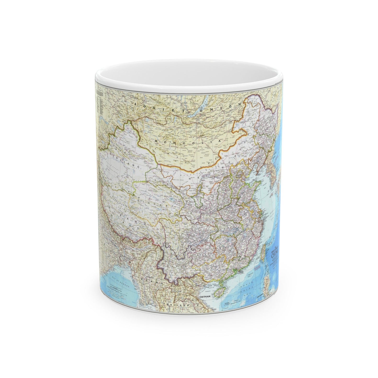 China - The People's Republic (1980) (Map) White Coffee Mug-11oz-The Sticker Space