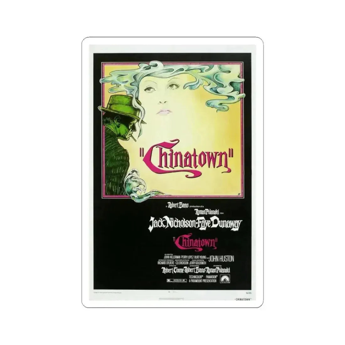 Chinatown 1974 Movie Poster - STICKER Vinyl Kiss-Cut Decal 4 Inch White - The Sticker Space
