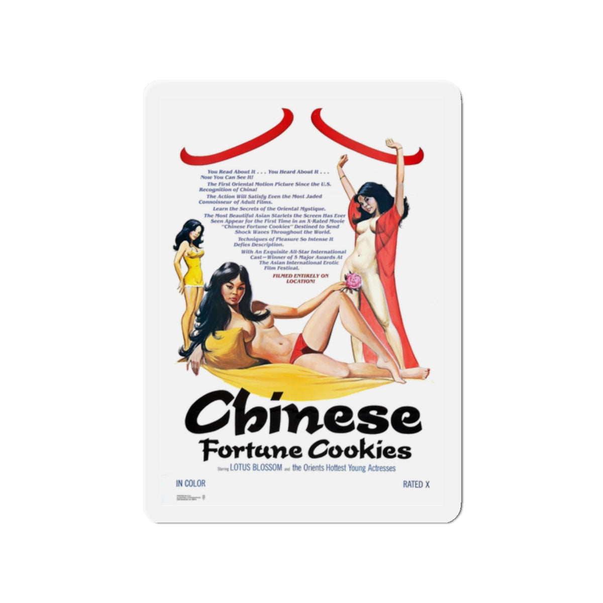 CHINESE FORTUNE COOKIES 1980 Movie Poster - Die-Cut Magnet-2" x 2"-The Sticker Space