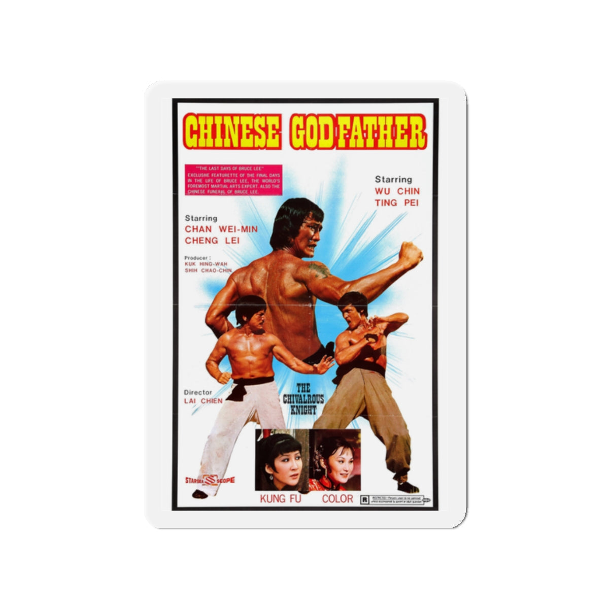 CHINESE GODFATHER 1974 Movie Poster - Die-Cut Magnet-2" x 2"-The Sticker Space