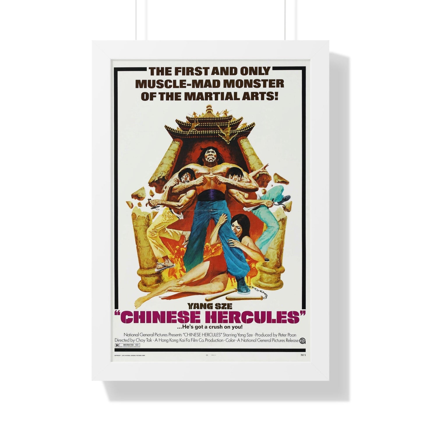 CHINESE HERCULES 1973 - Framed Movie Poster-16″ x 24″-The Sticker Space