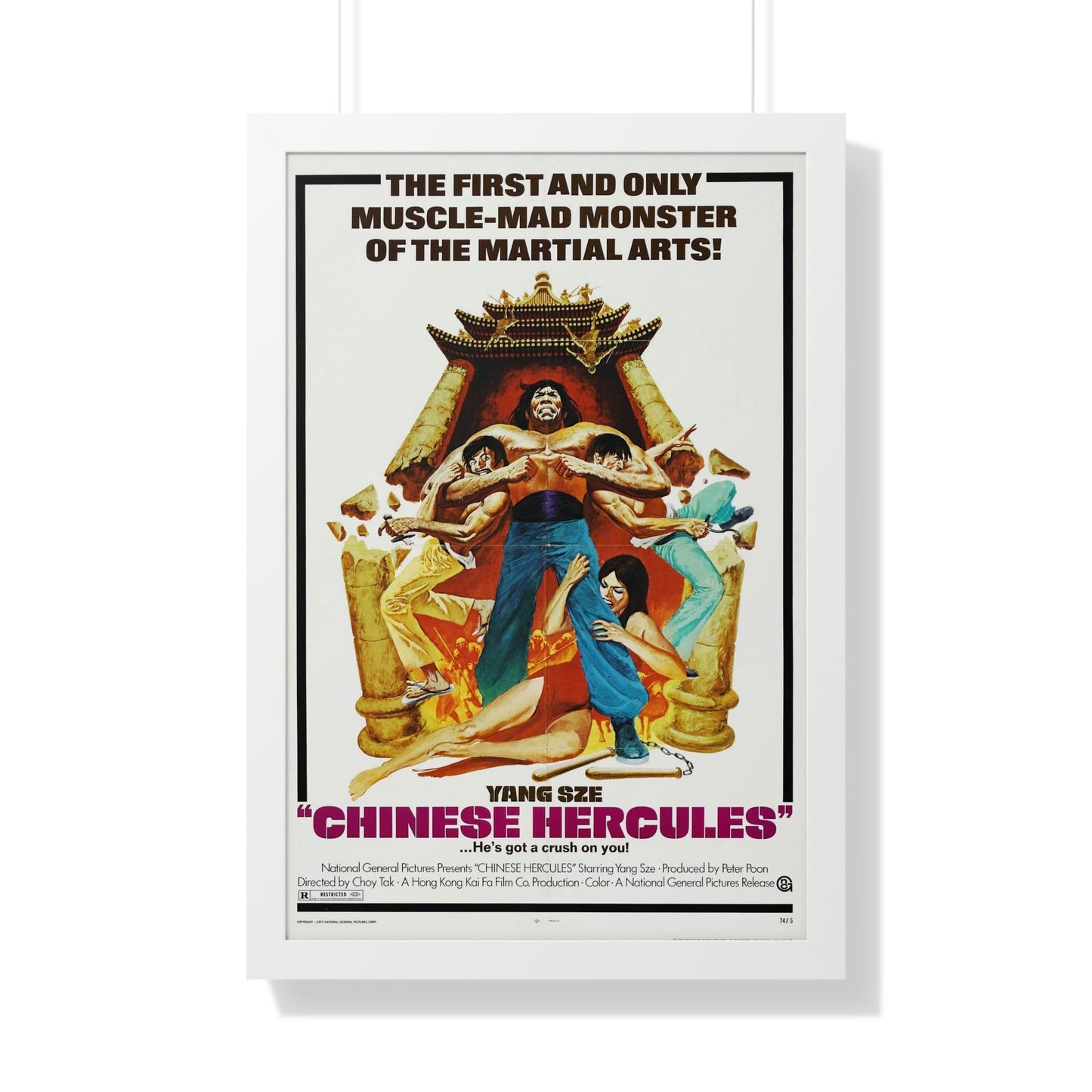 CHINESE HERCULES 1973 - Framed Movie Poster-20" x 30"-The Sticker Space