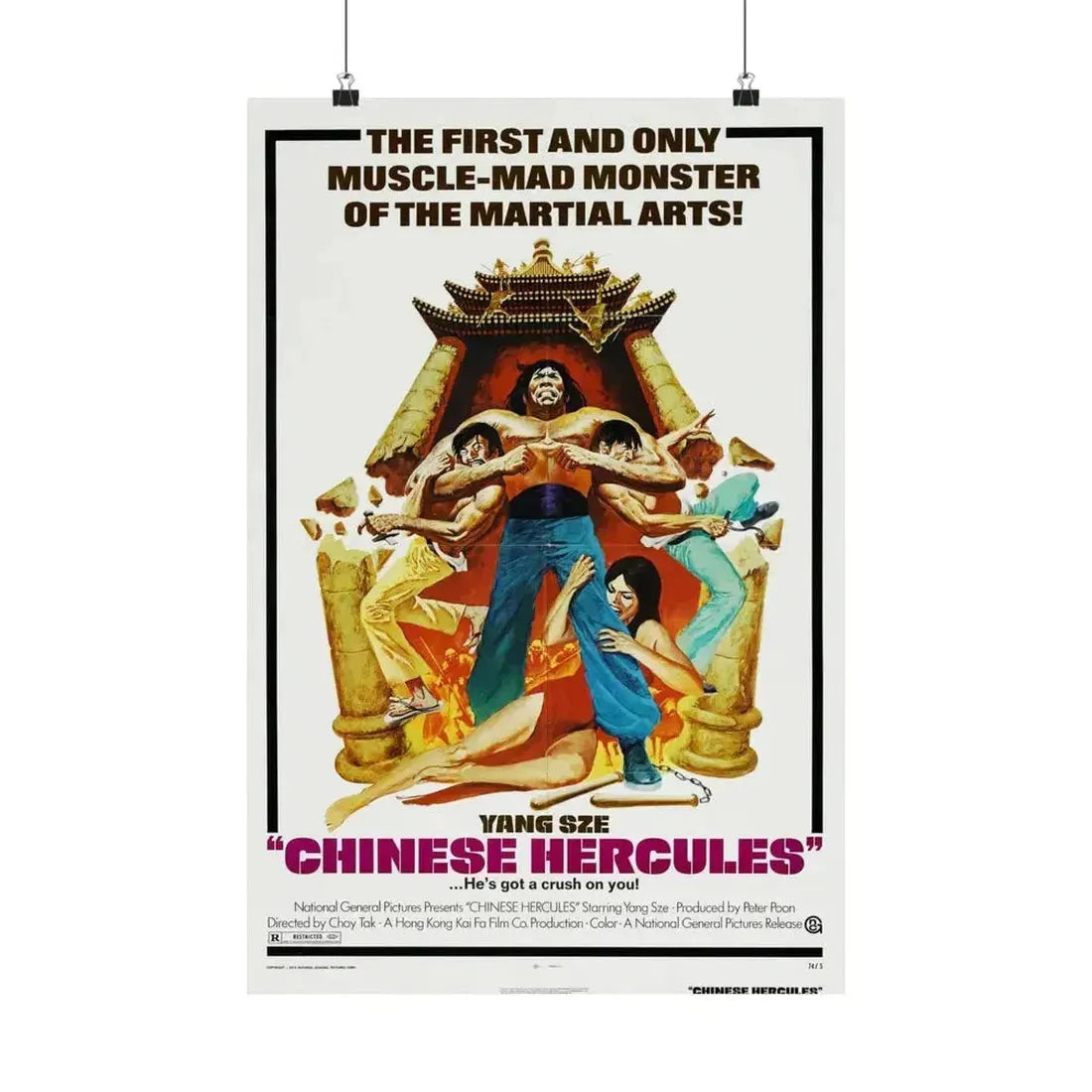 CHINESE HERCULES 1973 - Paper Movie Poster - The Sticker Space