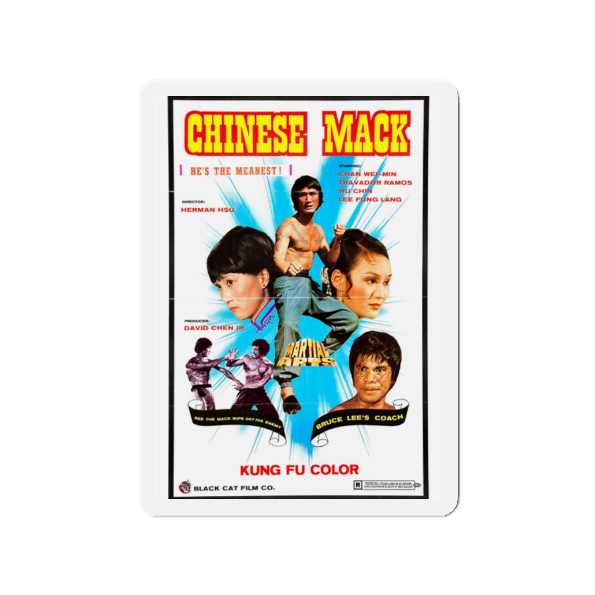 CHINESE MACK (CHINESE GODFATHER) 1974 Movie Poster - Die-Cut Magnet-2" x 2"-The Sticker Space