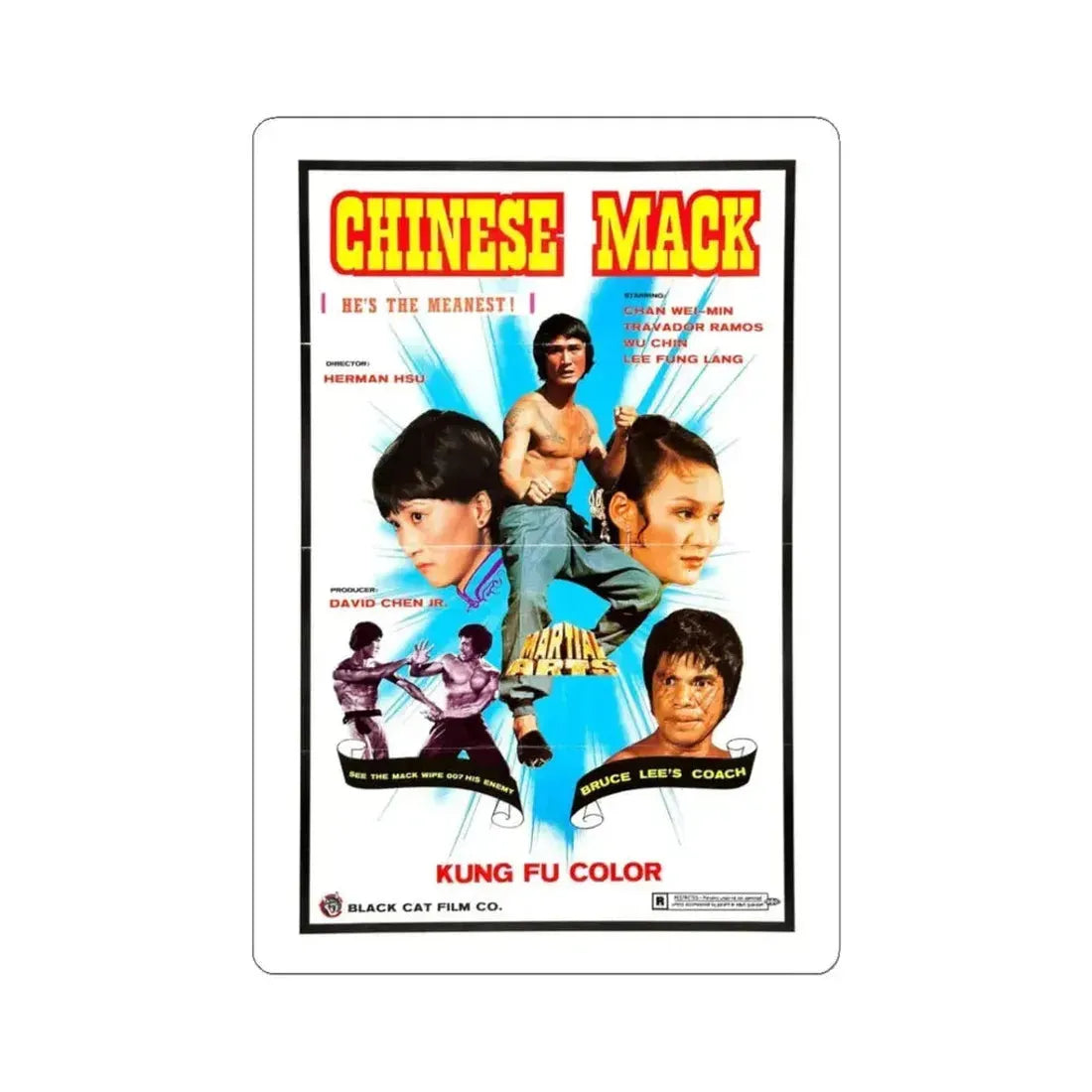 CHINESE MACK (CHINESE GODFATHER) 1974 Movie Poster - STICKER Vinyl Kiss-Cut Decal 3 Inch White - The Sticker Space