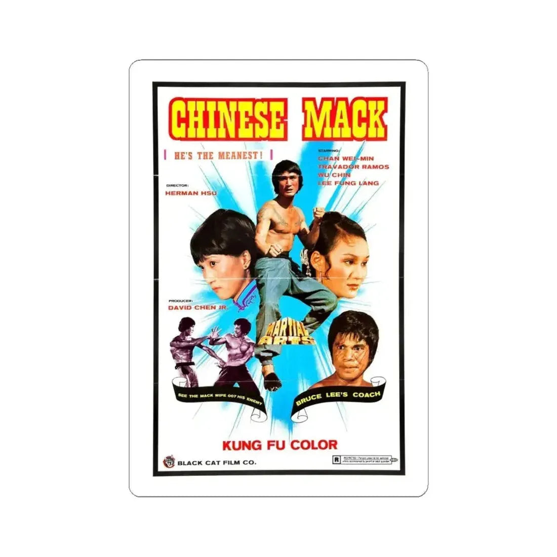 CHINESE MACK (CHINESE GODFATHER) 1974 Movie Poster - STICKER Vinyl Kiss-Cut Decal 6 Inch White - The Sticker Space
