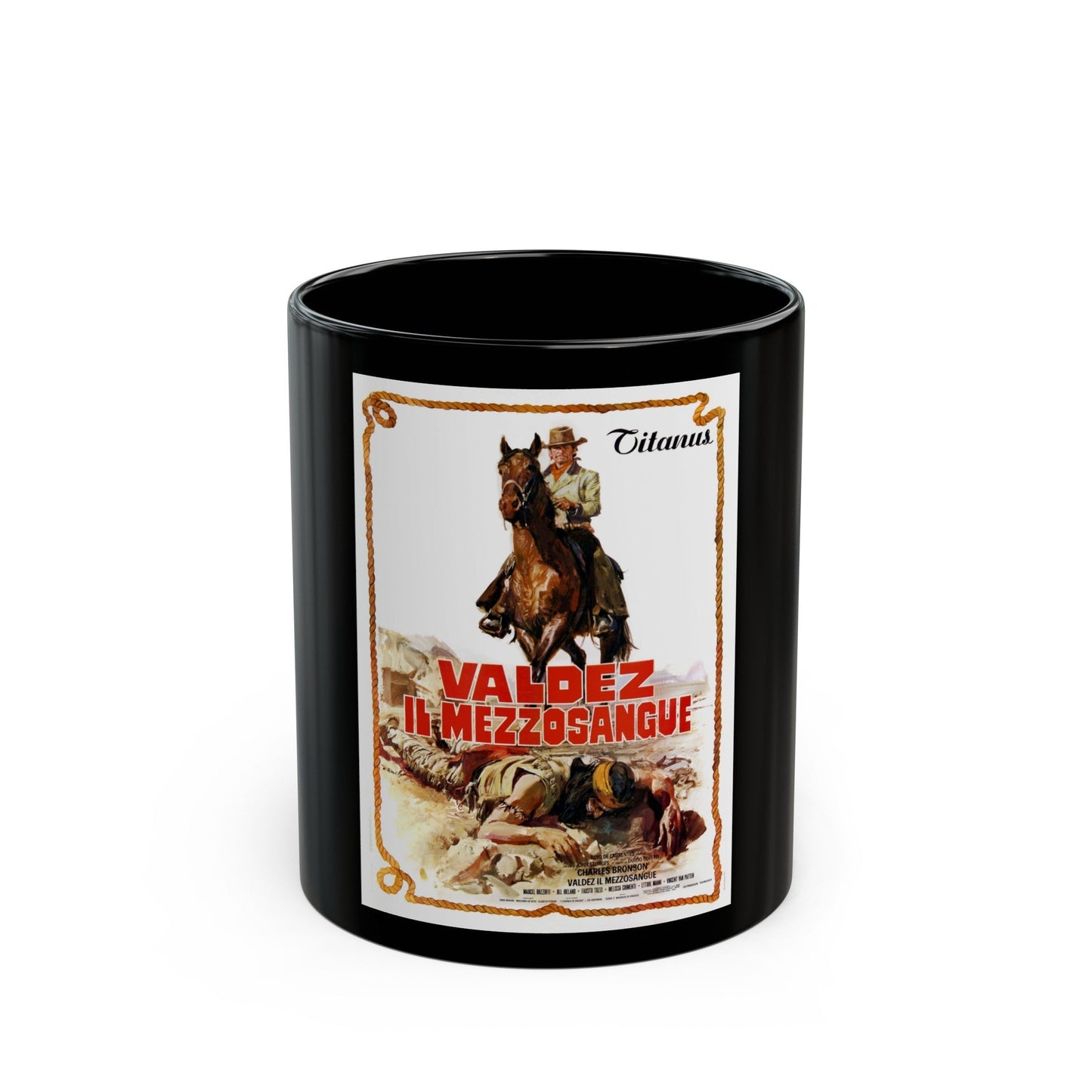 CHINO 1973 Movie Poster - Black Coffee Mug-11oz-The Sticker Space