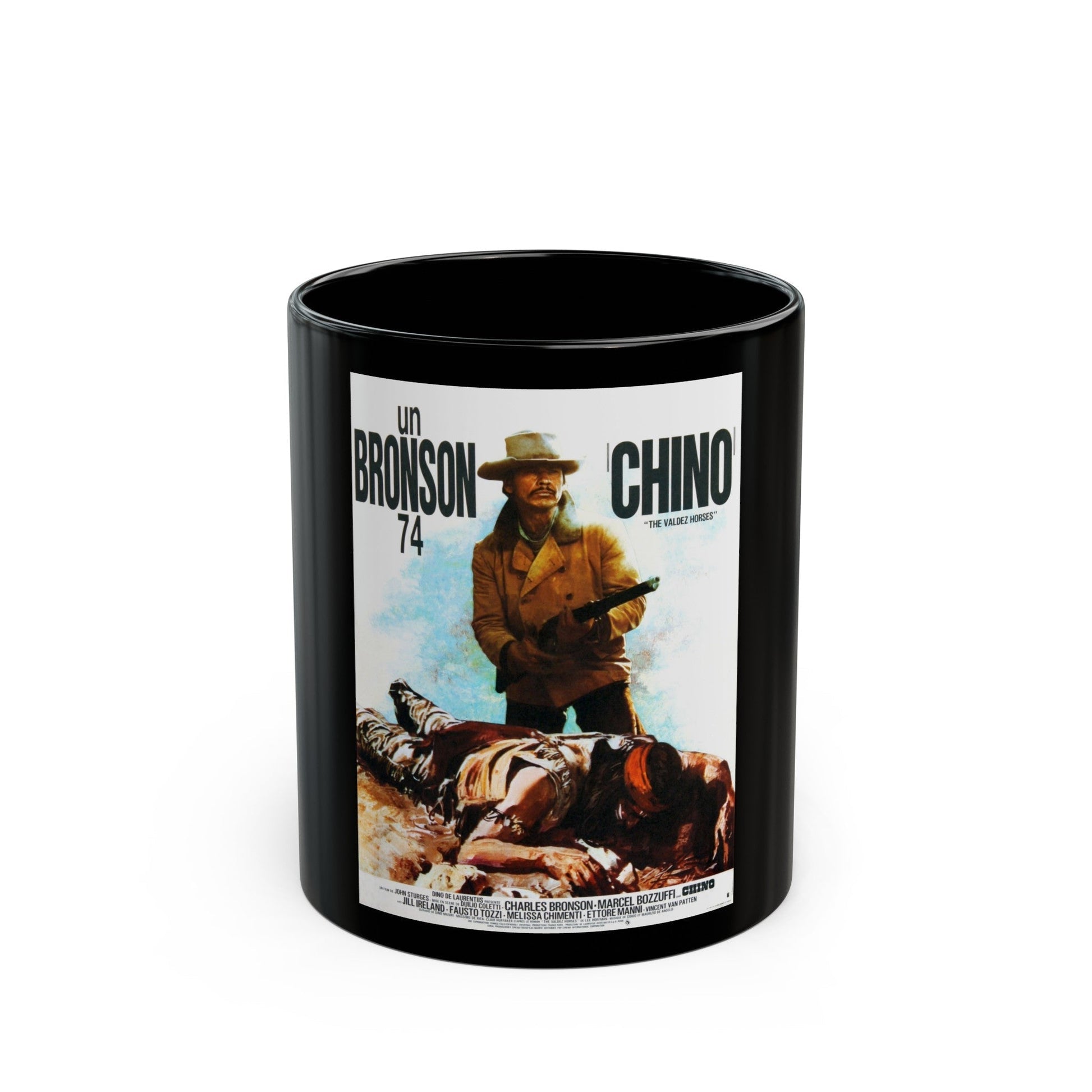 CHINO (2) 1973 Movie Poster - Black Coffee Mug-11oz-The Sticker Space