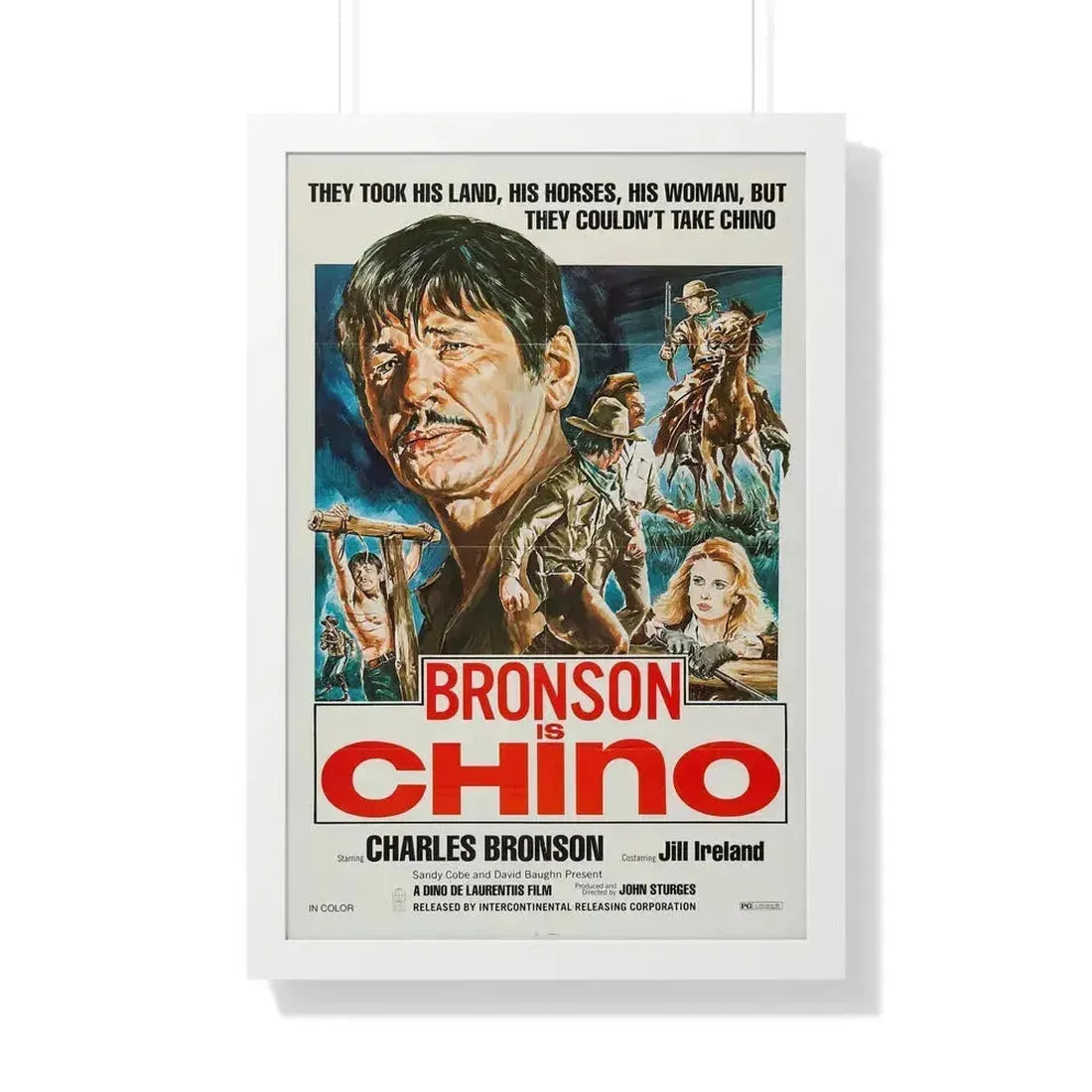CHINO (4) 1973 - Framed Movie Poster 20" x 30" White - The Sticker Space