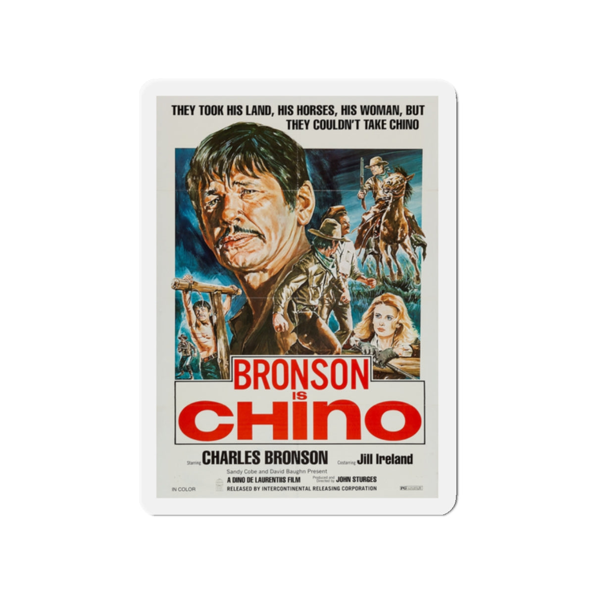 CHINO (4) 1973 Movie Poster - Die-Cut Magnet-2" x 2"-The Sticker Space