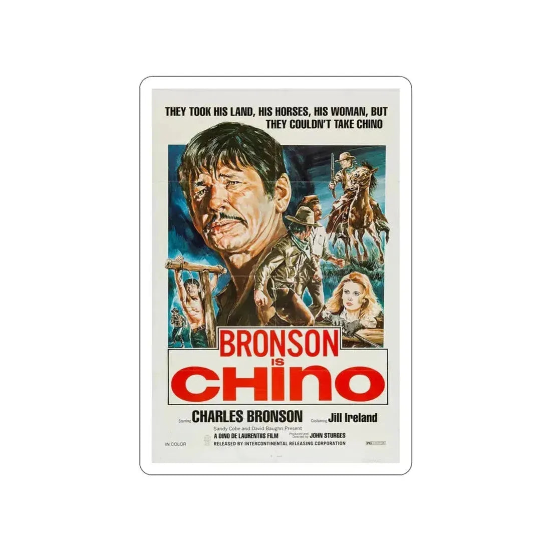 CHINO (4) 1973 Movie Poster STICKER Vinyl Die-Cut Decal 3 Inch - The Sticker Space