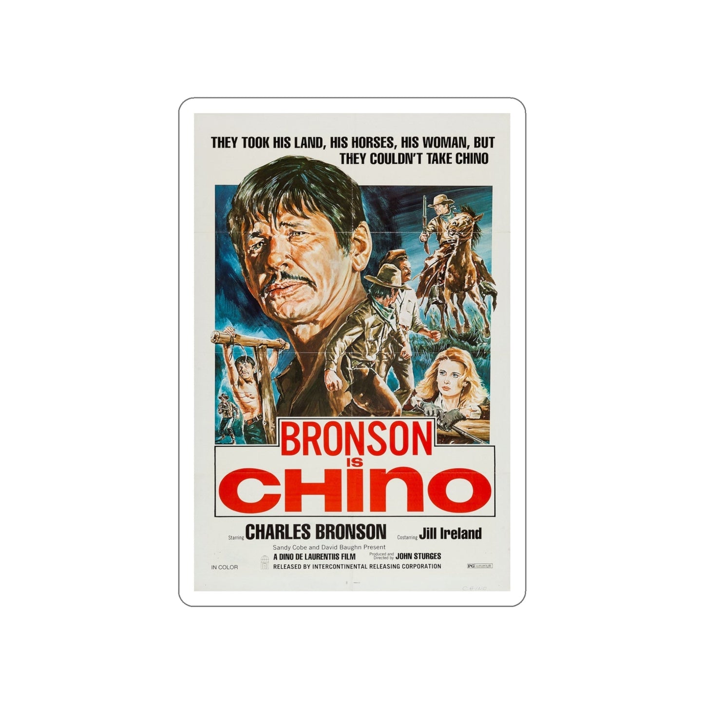 CHINO (4) 1973 Movie Poster STICKER Vinyl Die-Cut Decal-5 Inch-The Sticker Space