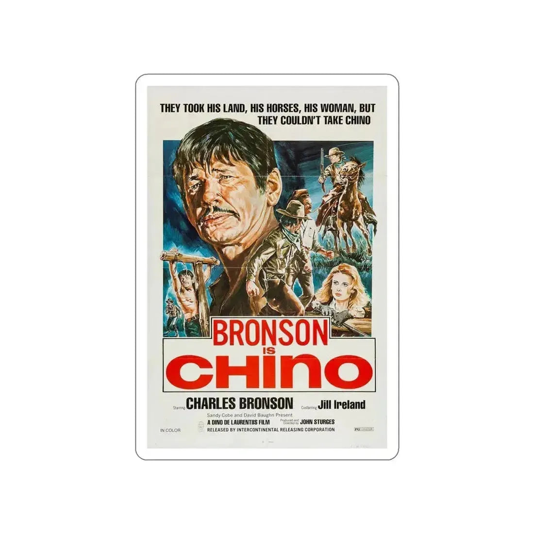 CHINO (4) 1973 Movie Poster STICKER Vinyl Die-Cut Decal 5 Inch - The Sticker Space
