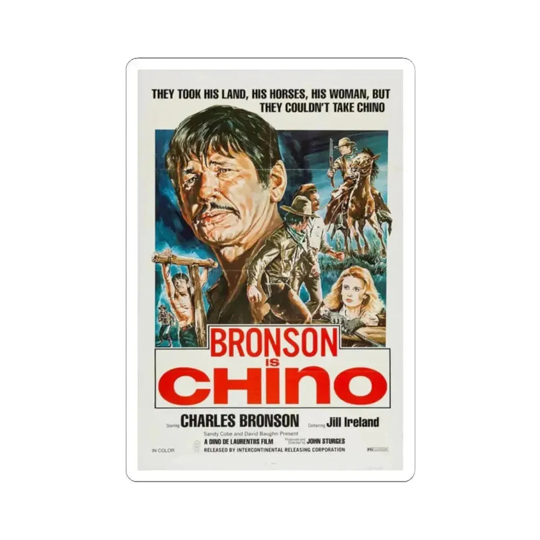CHINO (4) 1973 Movie Poster - STICKER Vinyl Kiss-Cut Decal 2 Inch White - The Sticker Space