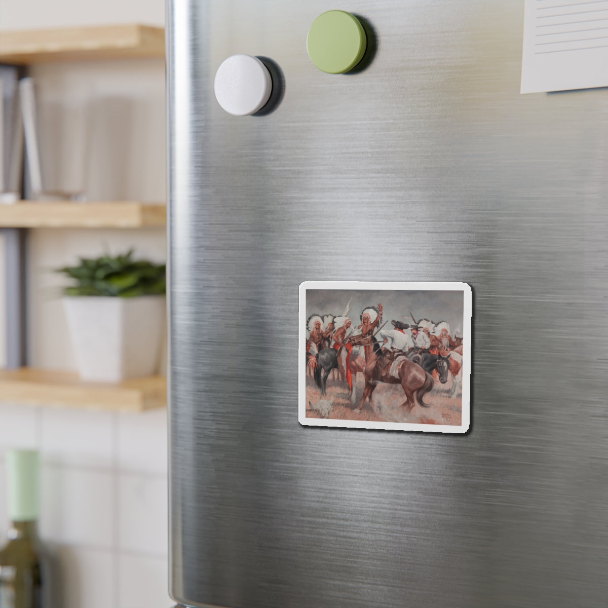 Chisolm Trail (Magazine Illustration) Refrigerator Magnet-The Sticker Space