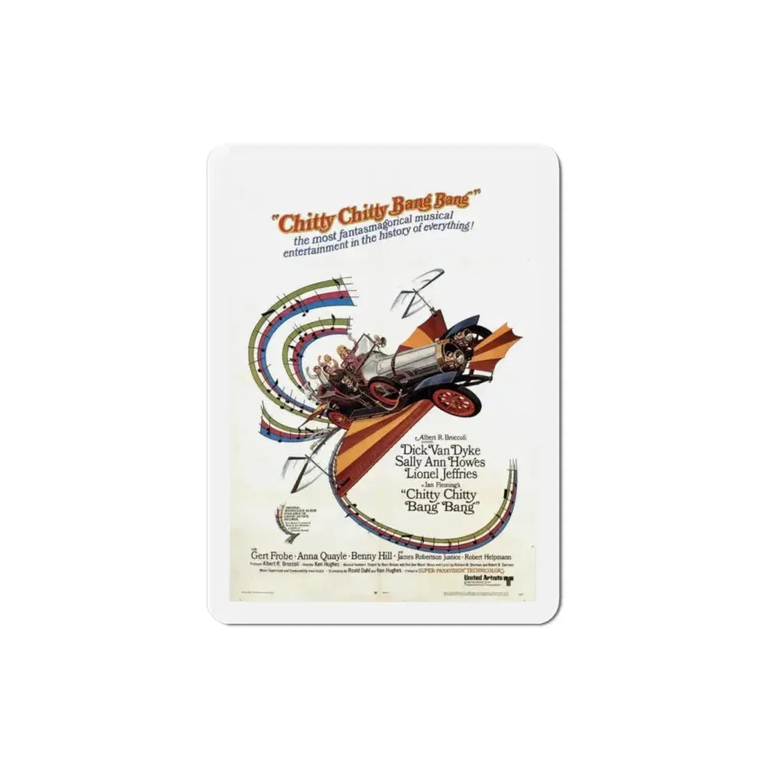 Chitty Chitty Bang Bang 1968 Movie Poster Refrigerator Magnet 3 Inch - The Sticker Space