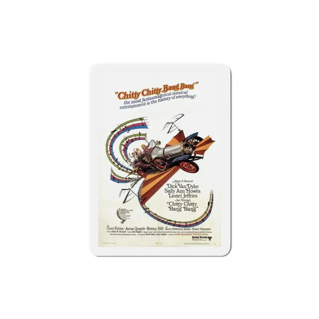 Chitty Chitty Bang Bang 1968 Movie Poster Refrigerator Magnet 5 Inch - The Sticker Space