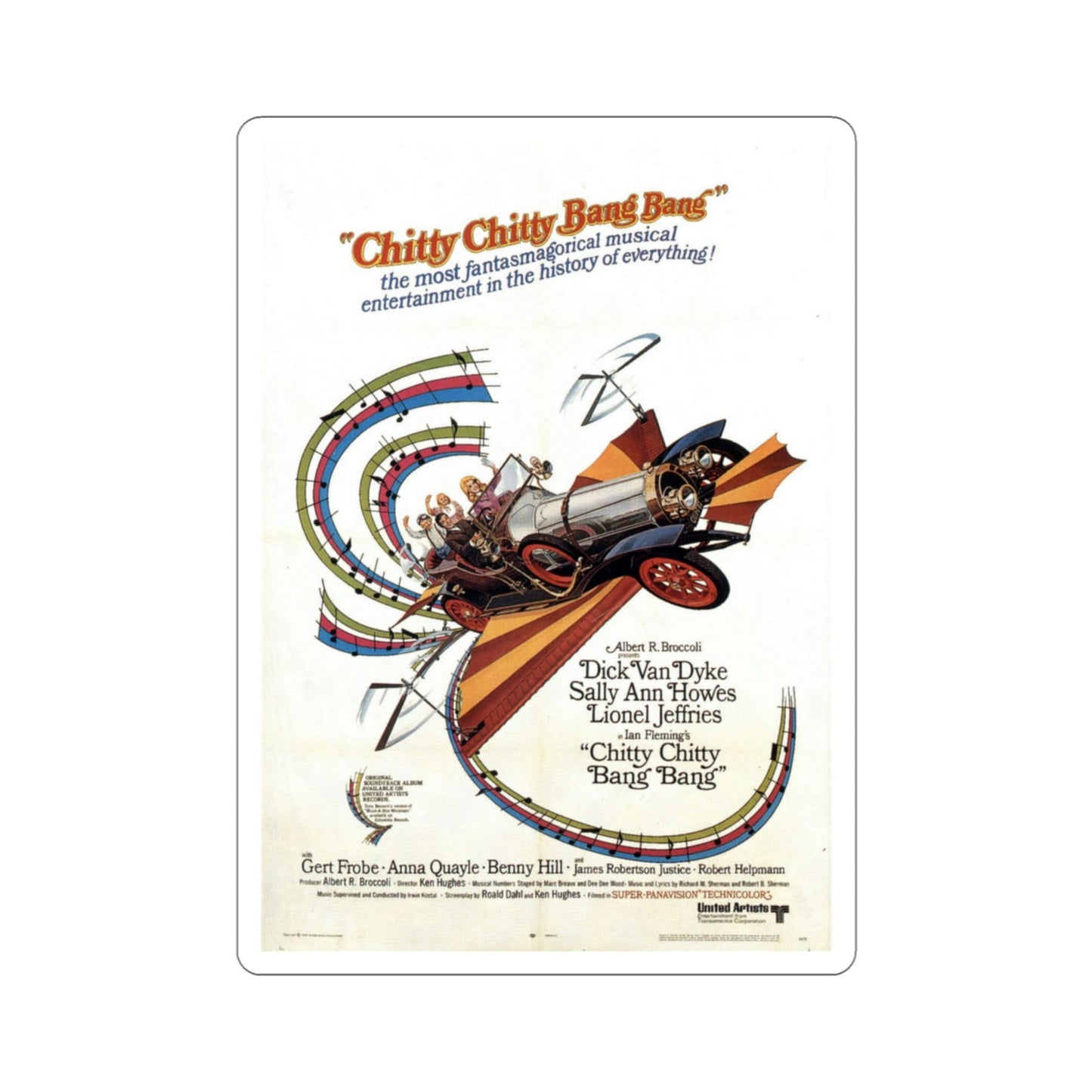 Chitty Chitty Bang Bang 1968 Movie Poster STICKER Vinyl Die-Cut Decal-3 Inch-The Sticker Space