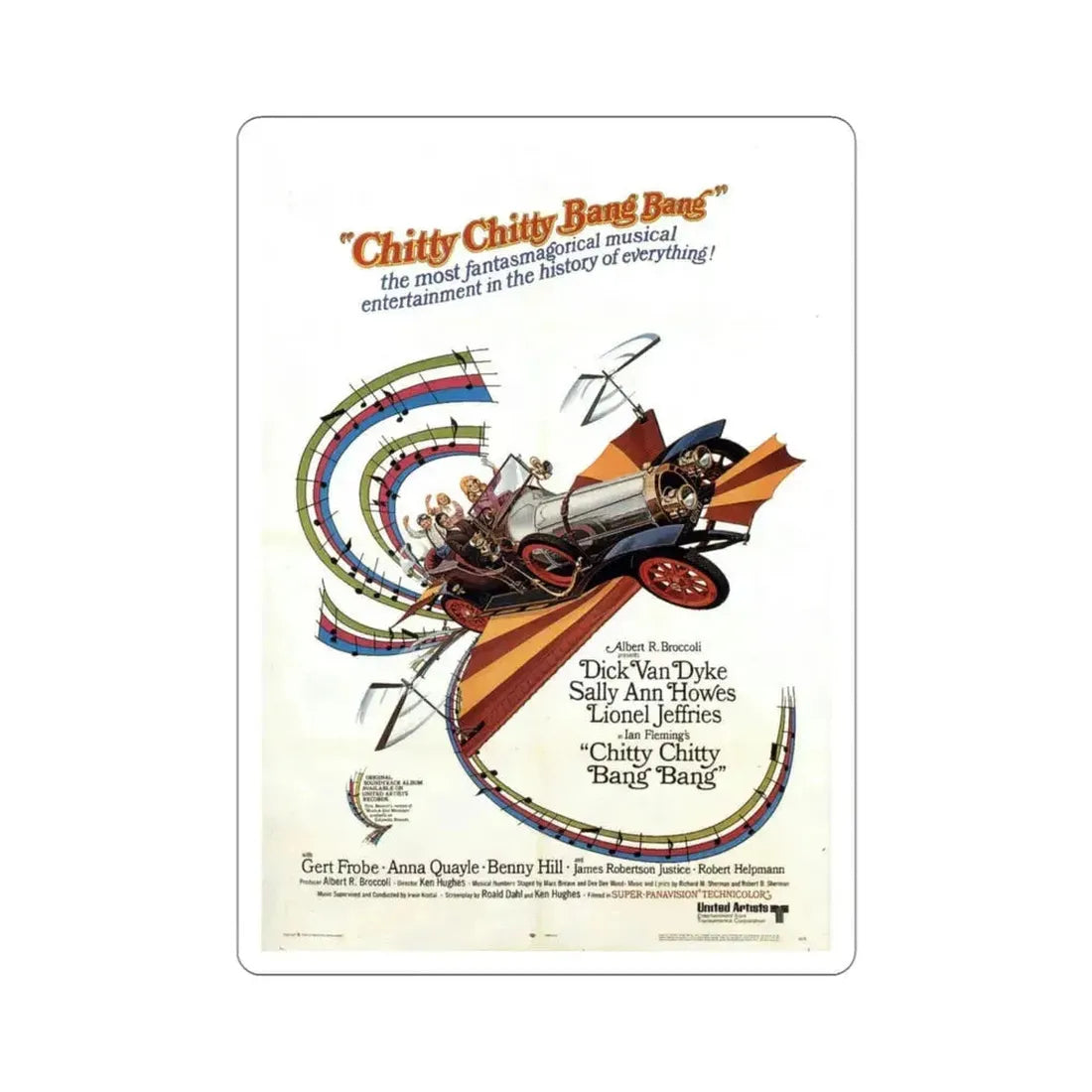 Chitty Chitty Bang Bang 1968 Movie Poster STICKER Vinyl Die-Cut Decal 4 Inch - The Sticker Space