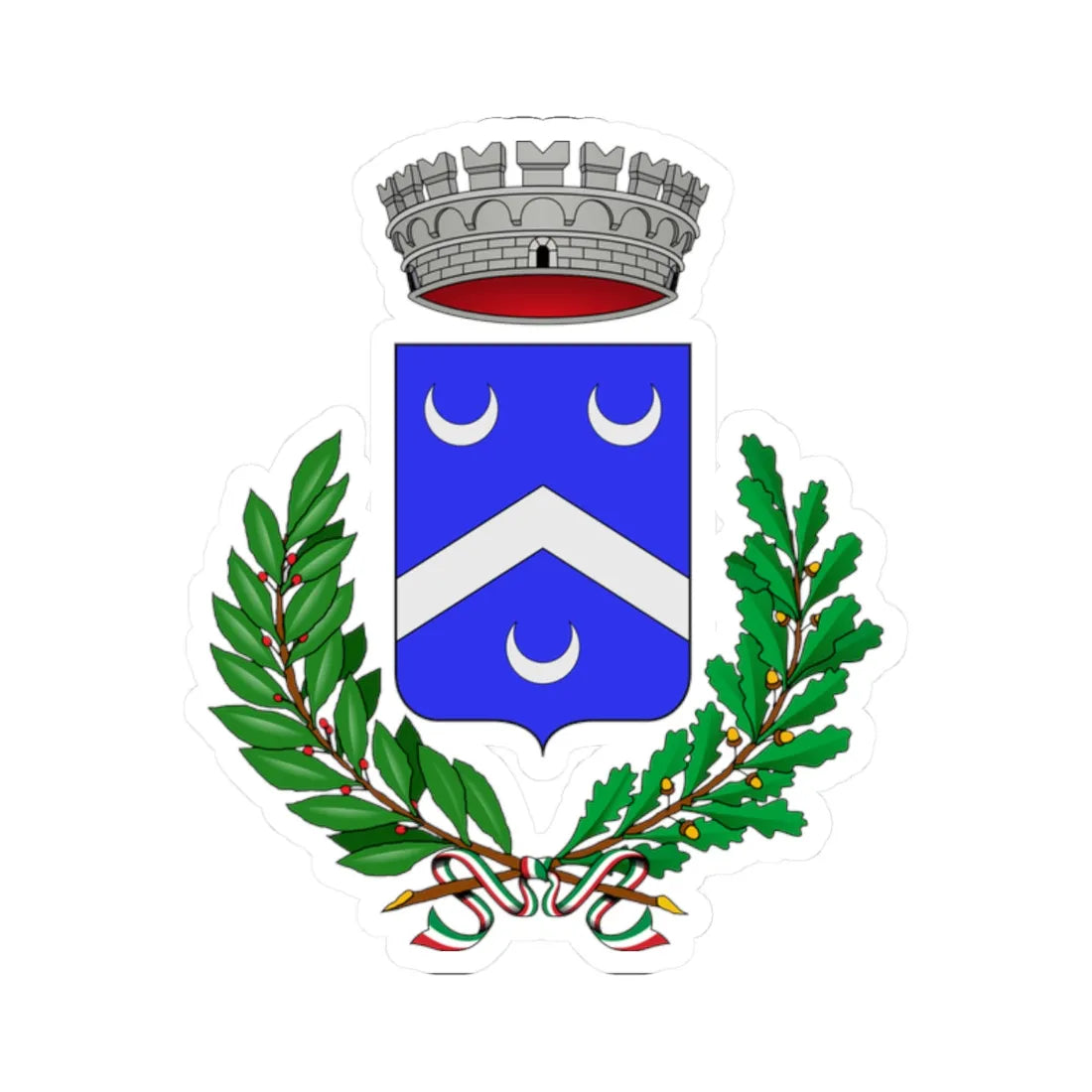 Chiusa di Pesio-Stemma (Italy) (Coat of Arms) STICKER Vinyl Kiss-Cut Decal 2 Inch White - The Sticker Space