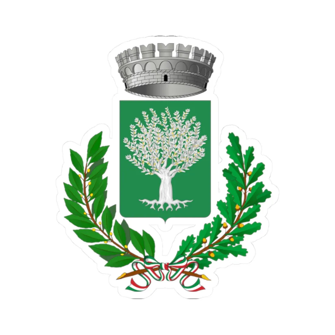 Chiusanico-Stemma (Italy) (Coat of Arms) STICKER Vinyl Kiss-Cut Decal 2 Inch White - The Sticker Space