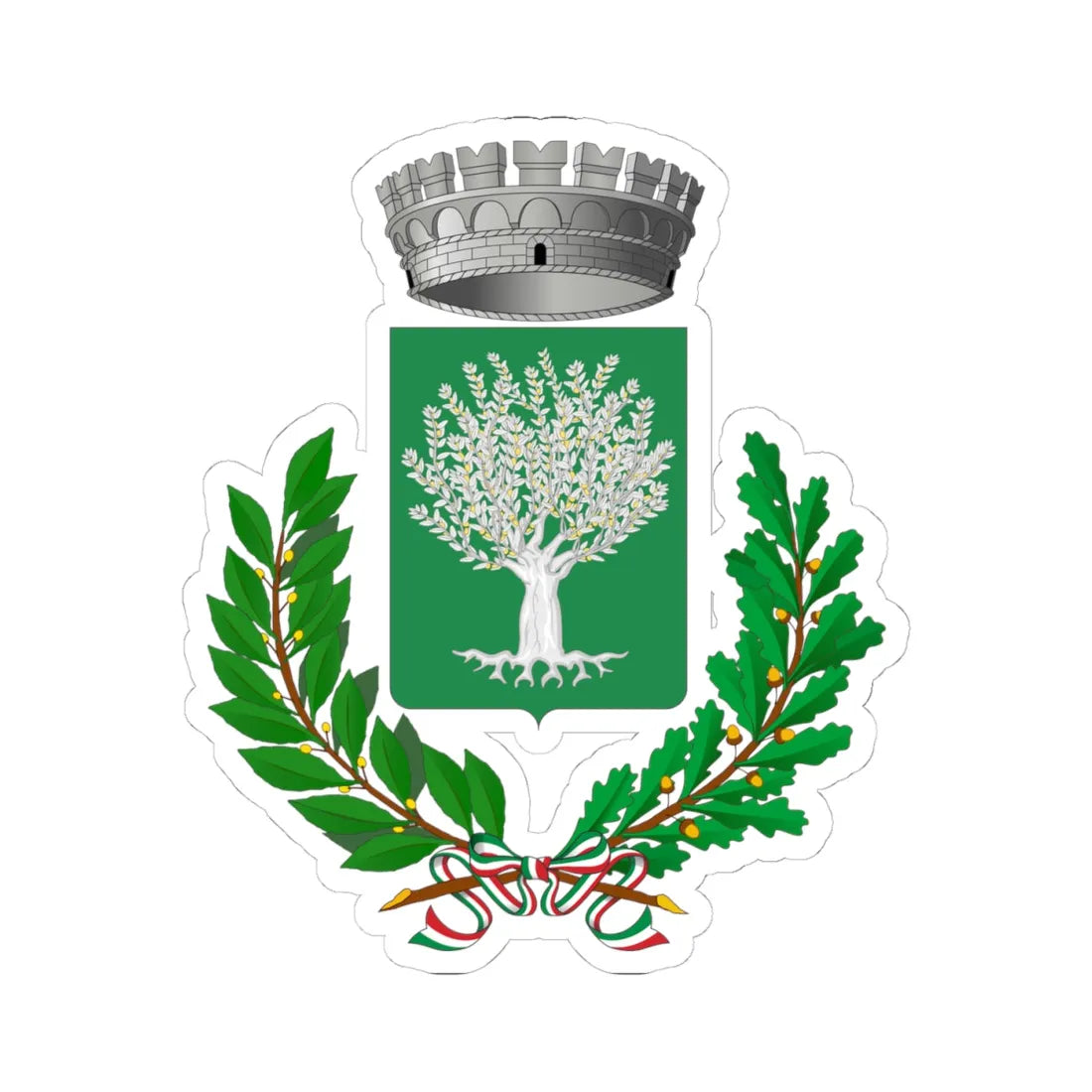 Chiusanico-Stemma (Italy) (Coat of Arms) STICKER Vinyl Kiss-Cut Decal 4 Inch White - The Sticker Space