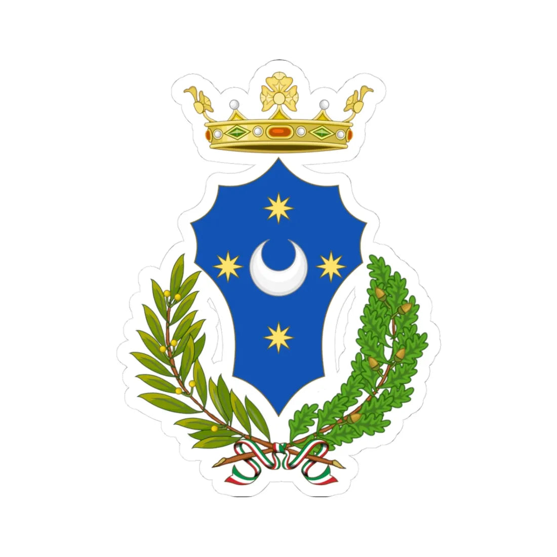 Chiusdino-Stemma (Italy) (Coat of Arms) STICKER Vinyl Kiss-Cut Decal 3 Inch White - The Sticker Space