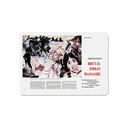 Chivington's Brutal Indian Massacre, Sir! magazine, July 1959 (Magazine Illustration) Refrigerator Magnet - The Sticker Space