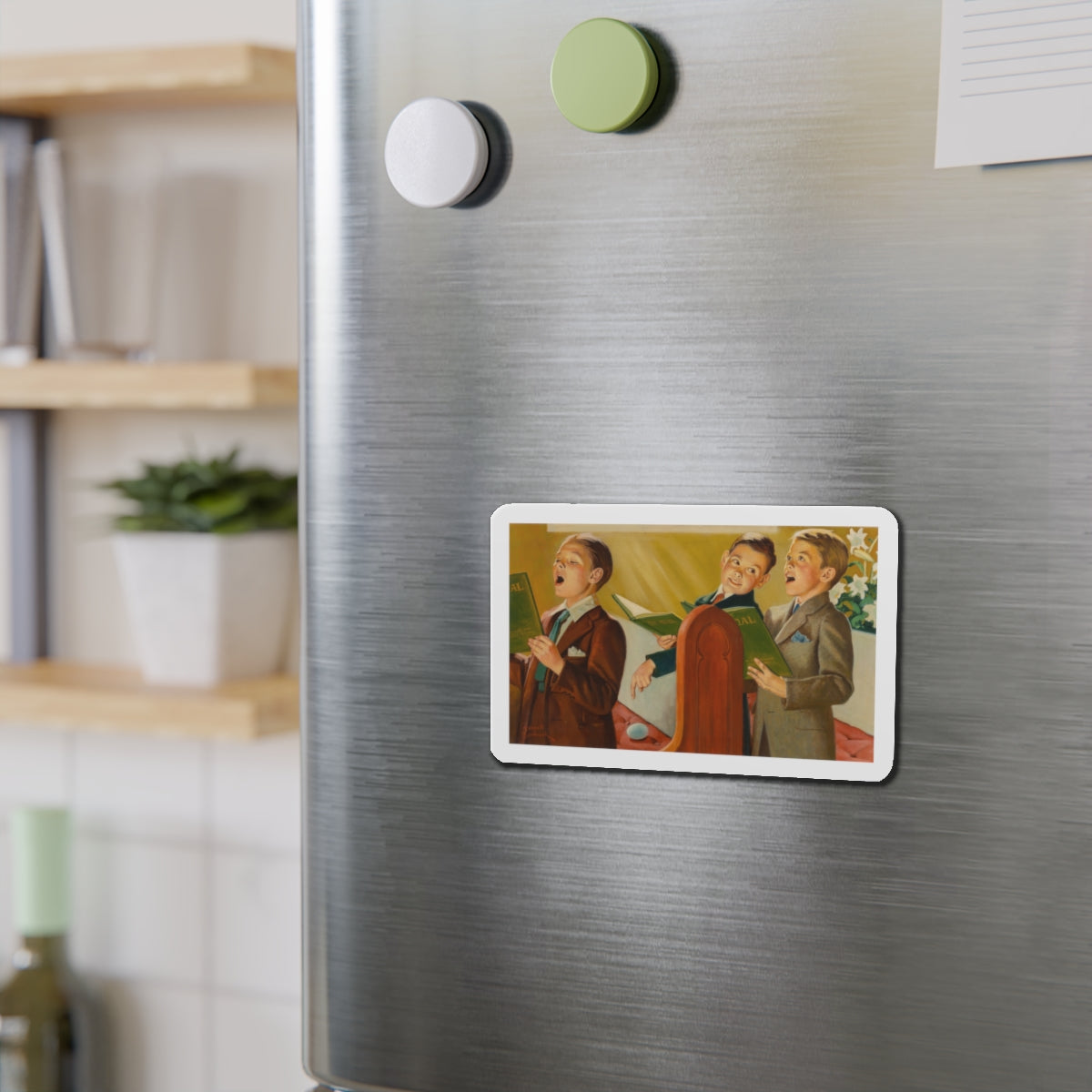 Choir Boys (Magazine Illustration) Refrigerator Magnet-The Sticker Space