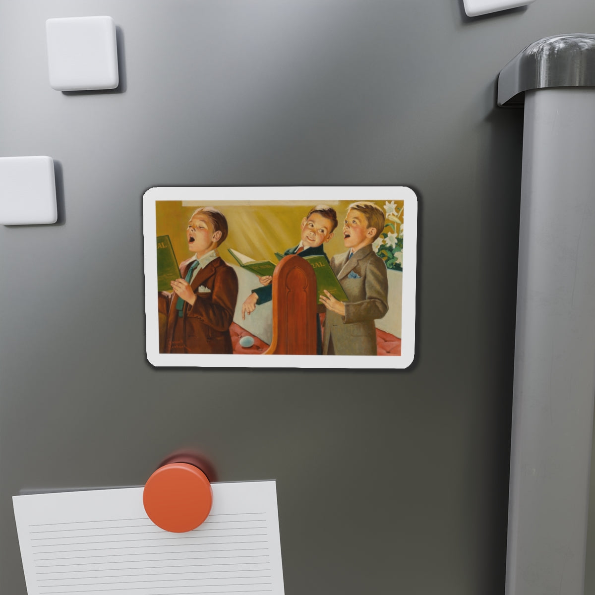 Choir Boys (Magazine Illustration) Refrigerator Magnet-The Sticker Space