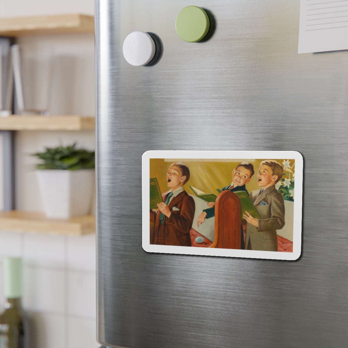 Choir Boys (Magazine Illustration) Refrigerator Magnet-The Sticker Space