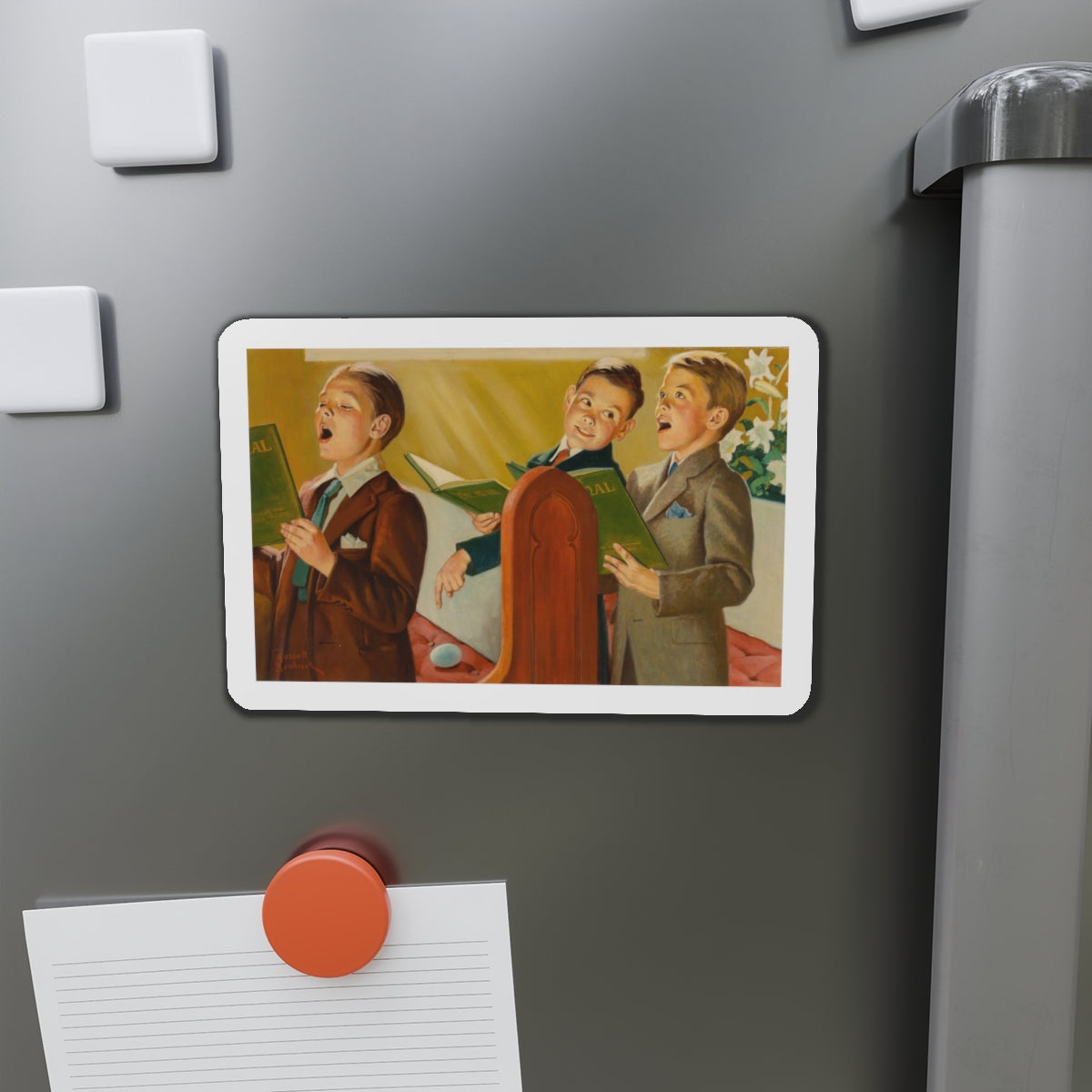 Choir Boys (Magazine Illustration) Refrigerator Magnet-The Sticker Space