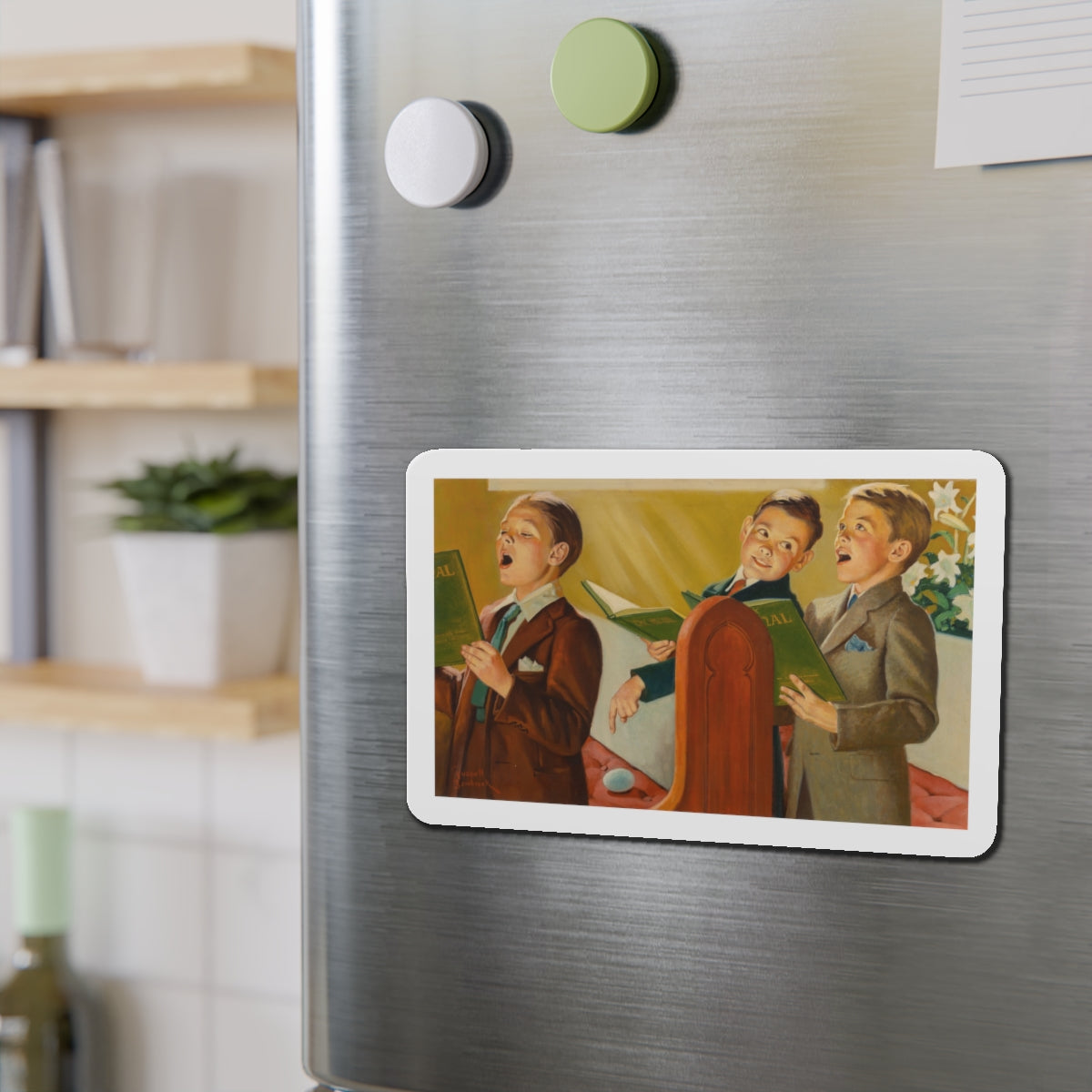 Choir Boys (Magazine Illustration) Refrigerator Magnet-The Sticker Space