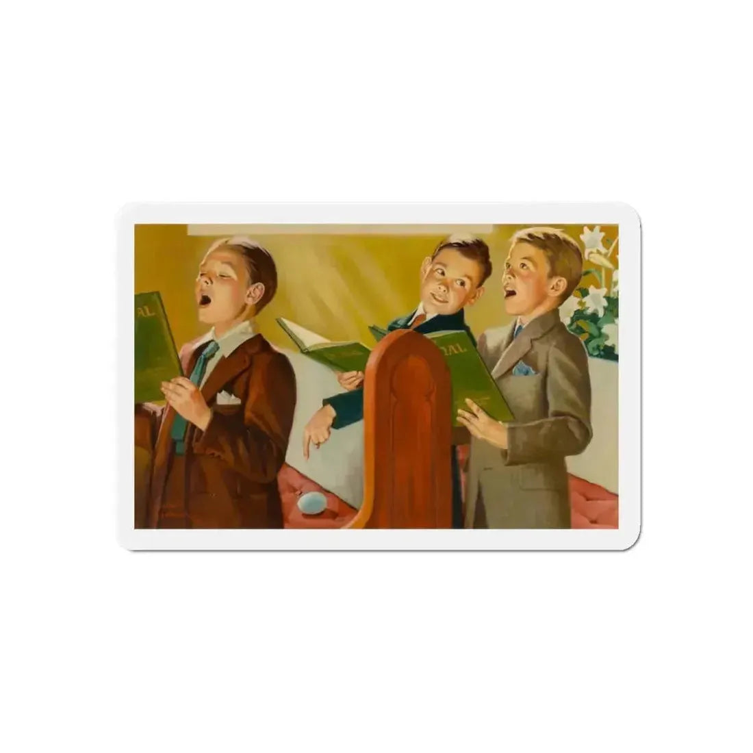 Choir Boys (Magazine Illustration) Refrigerator Magnet 6 Inch Die-Cut - The Sticker Space