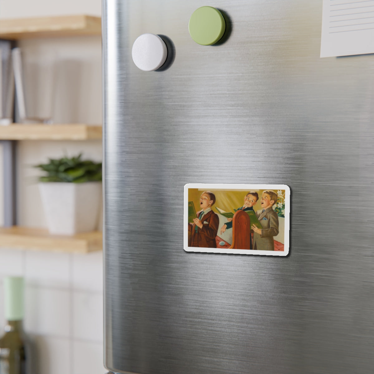 Choir Boys (Magazine Illustration) Refrigerator Magnet-The Sticker Space