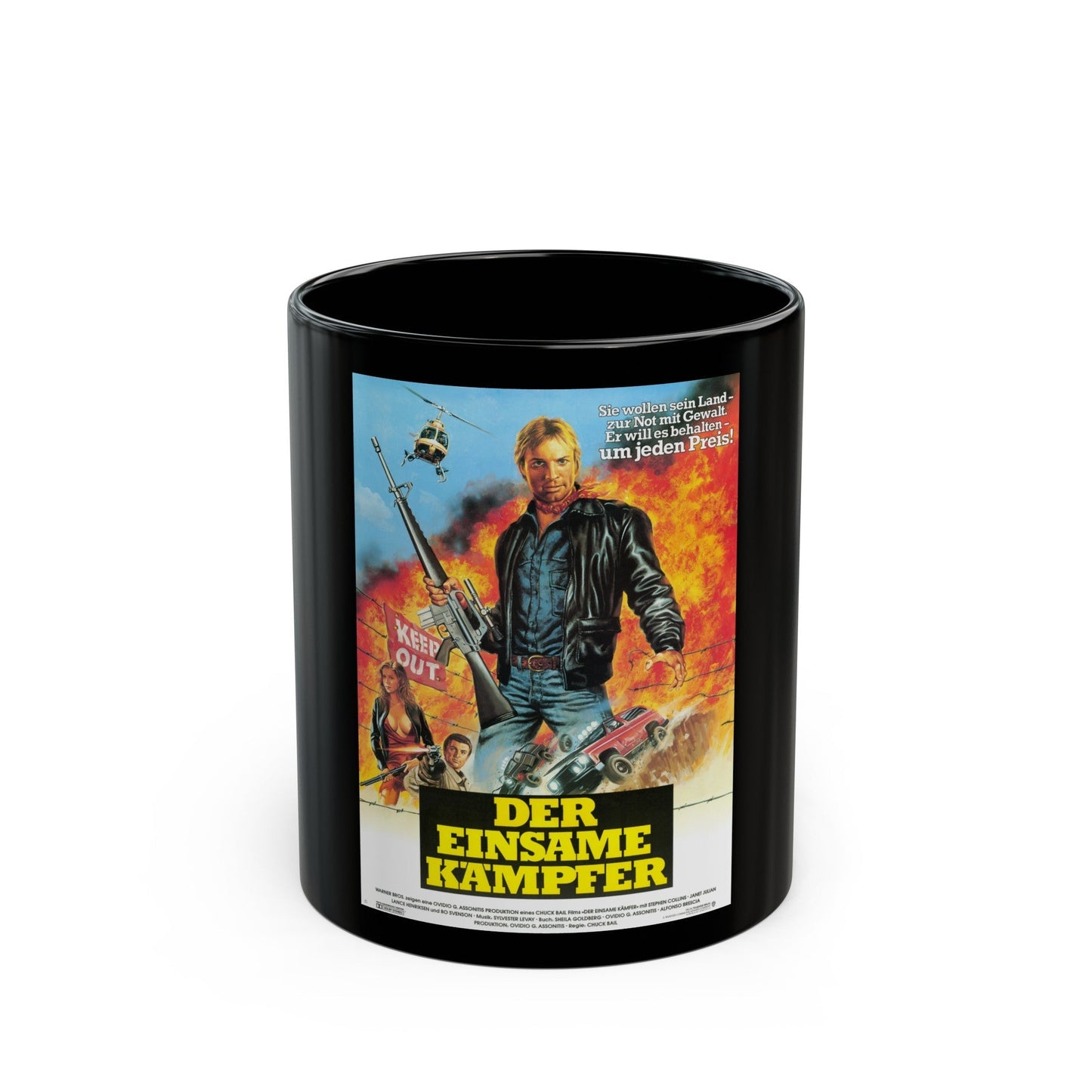 CHOKE CANYON (GERMAN) 1986 Movie Poster - Black Coffee Mug-11oz-The Sticker Space