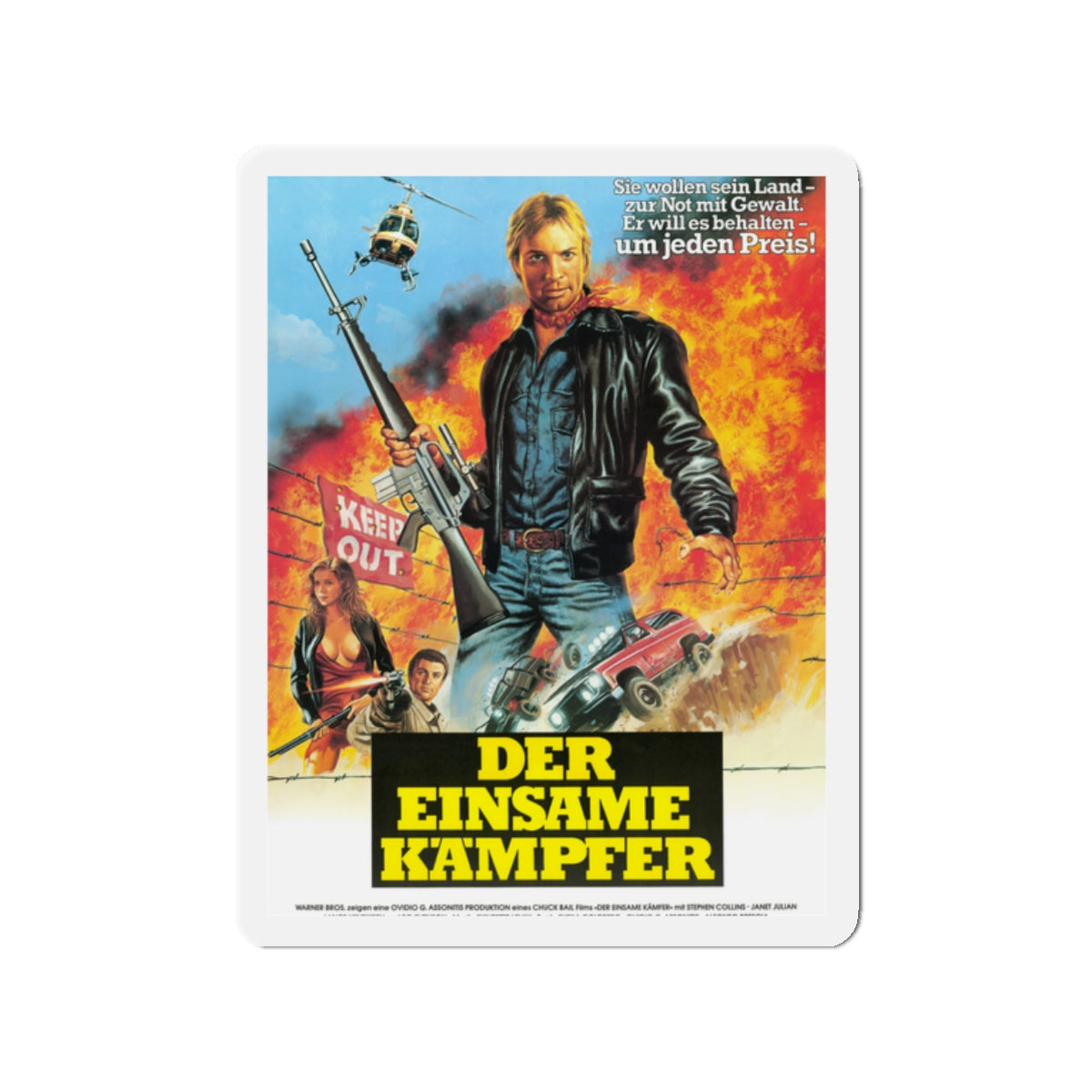 CHOKE CANYON (GERMAN) 1986 Movie Poster - Die-Cut Magnet-2" x 2"-The Sticker Space