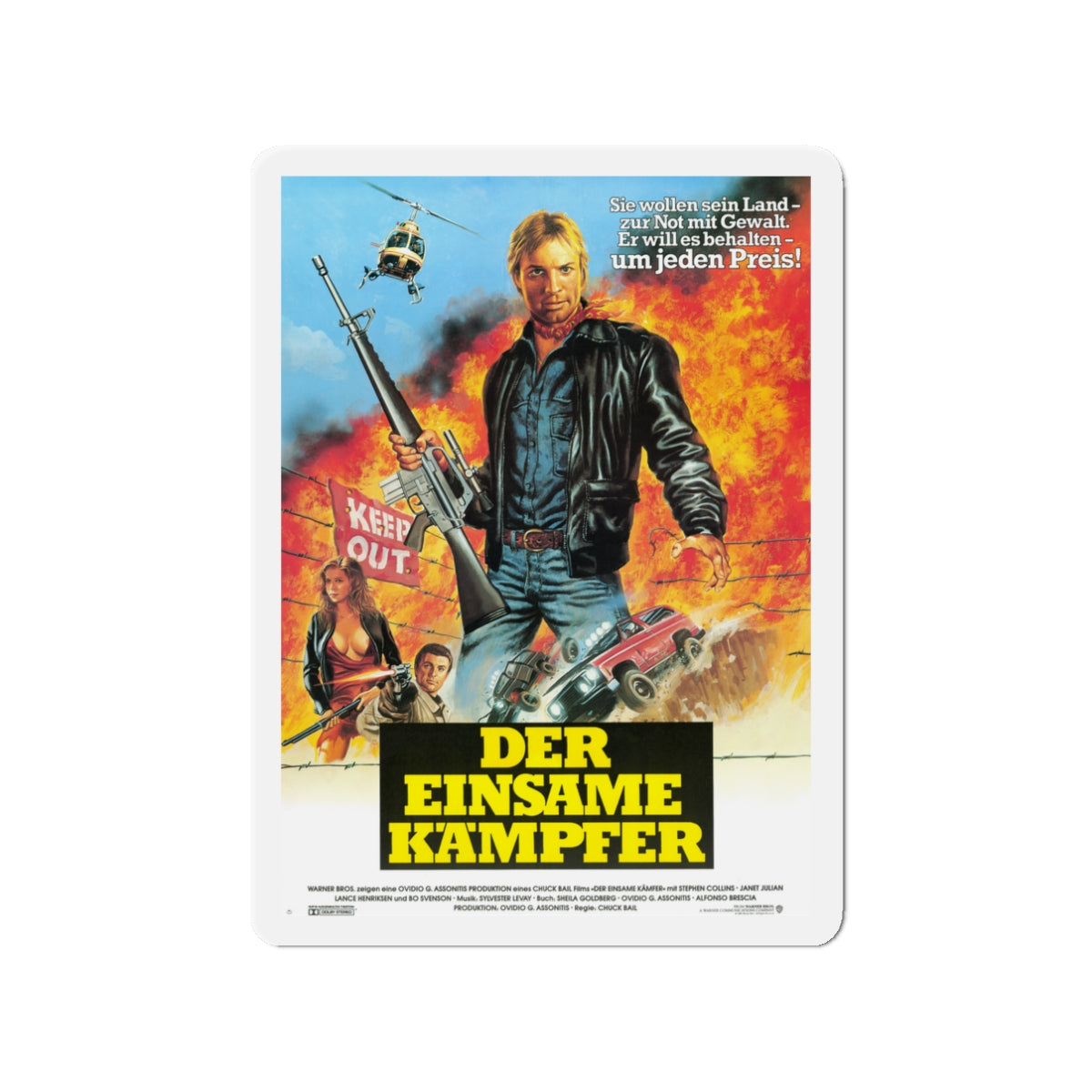 CHOKE CANYON (GERMAN) 1986 Movie Poster - Die-Cut Magnet-3" x 3"-The Sticker Space