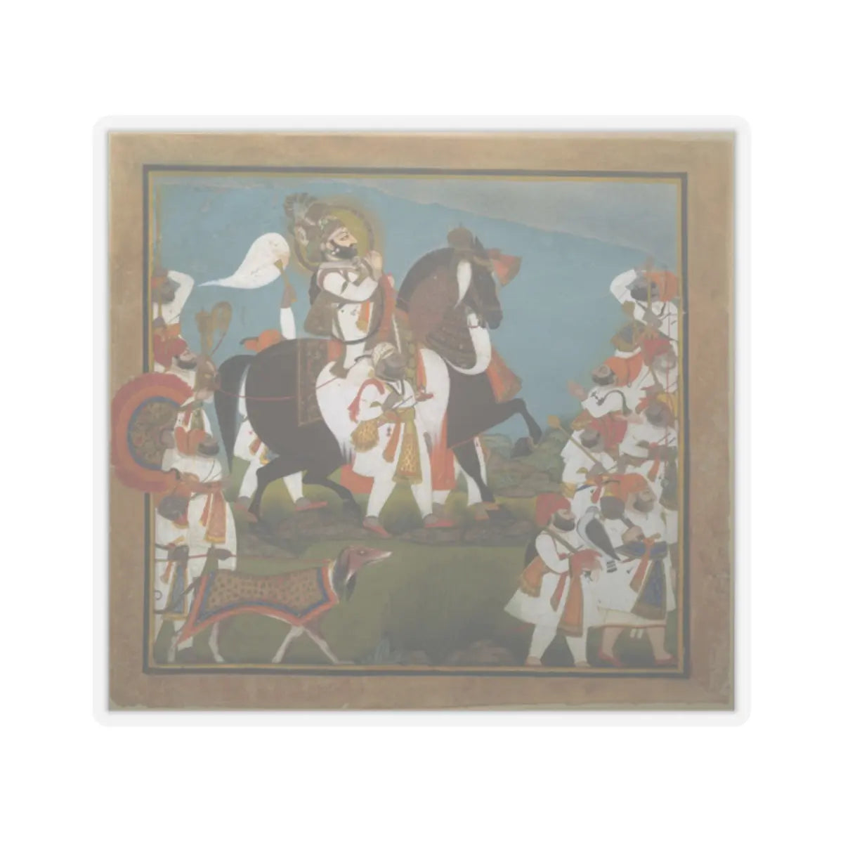 Chokha - Maharana Bhim Singh and Retinue Embark on a Hunt - ca. 1805–10 v1 - STICKER Vinyl Kiss-Cut Decal