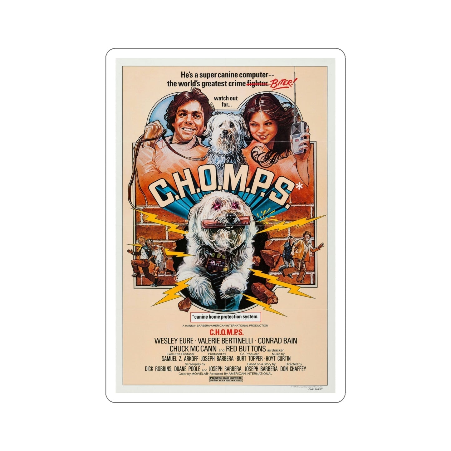 CHOMPS 1979 Movie Poster STICKER Vinyl Die-Cut Decal-5 Inch-The Sticker Space