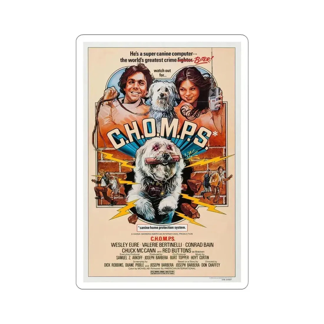 CHOMPS 1979 Movie Poster STICKER Vinyl Die-Cut Decal - The Sticker Space
