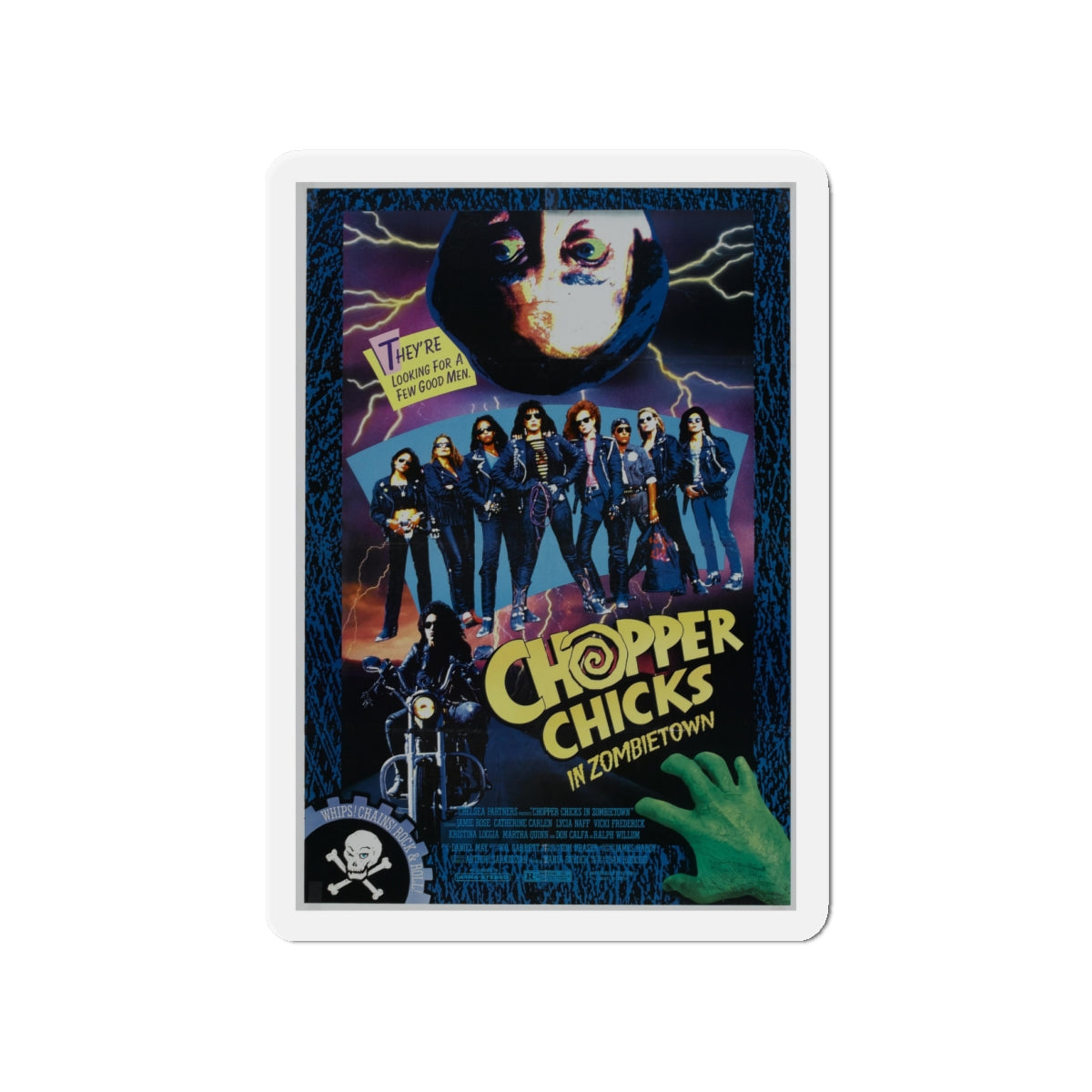 CHOPPER CHICKS IN ZOMBIETOWN 1989 Movie Poster - Die-Cut Magnet-4" x 4"-The Sticker Space