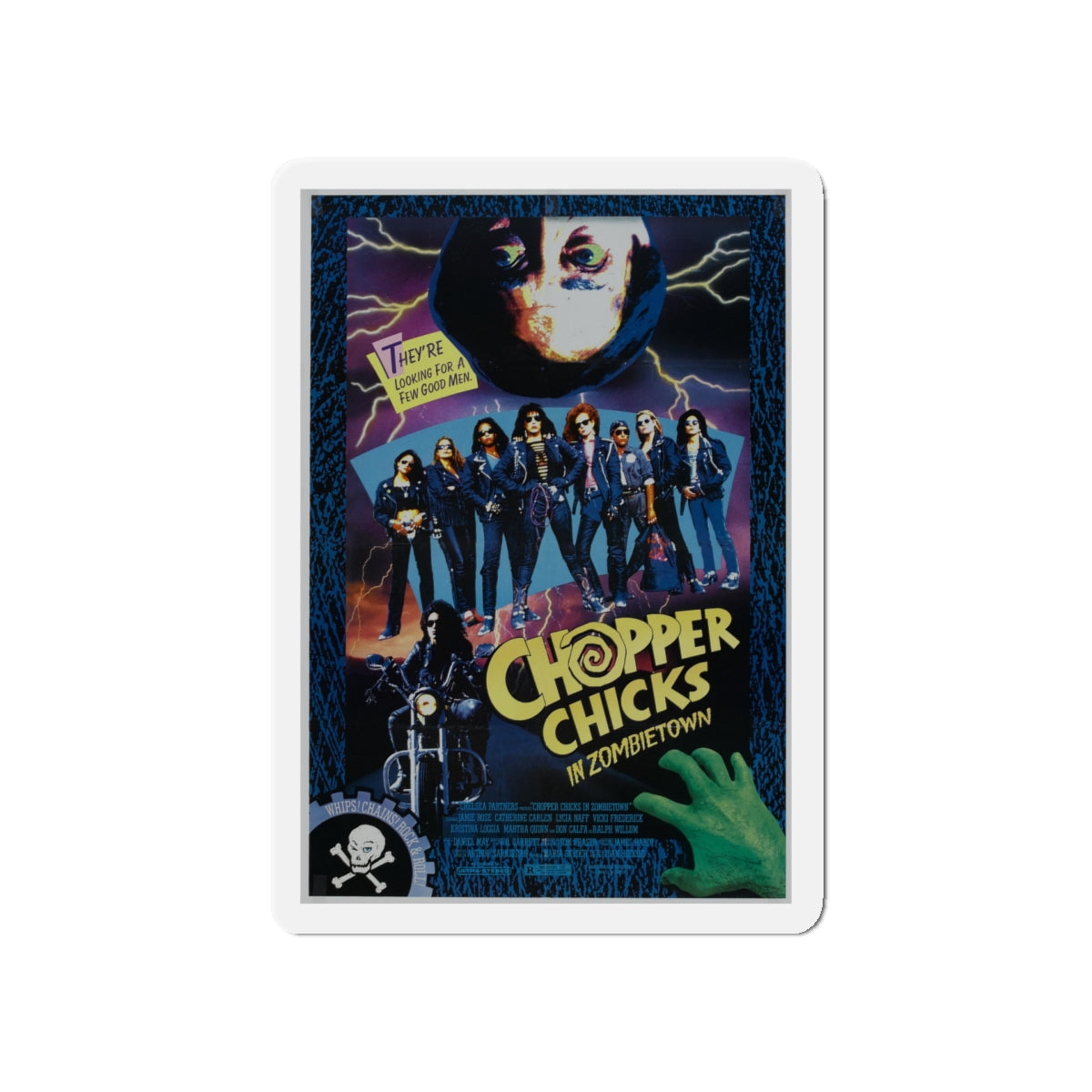 CHOPPER CHICKS IN ZOMBIETOWN 1989 Movie Poster - Die-Cut Magnet-5" x 5"-The Sticker Space