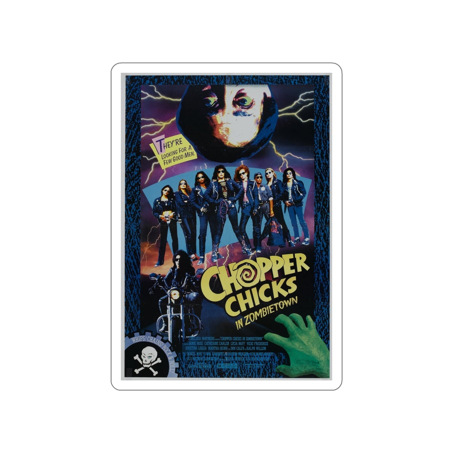 CHOPPER CHICKS IN ZOMBIETOWN 1989 Movie Poster STICKER Vinyl Die-Cut Decal-6 Inch-The Sticker Space