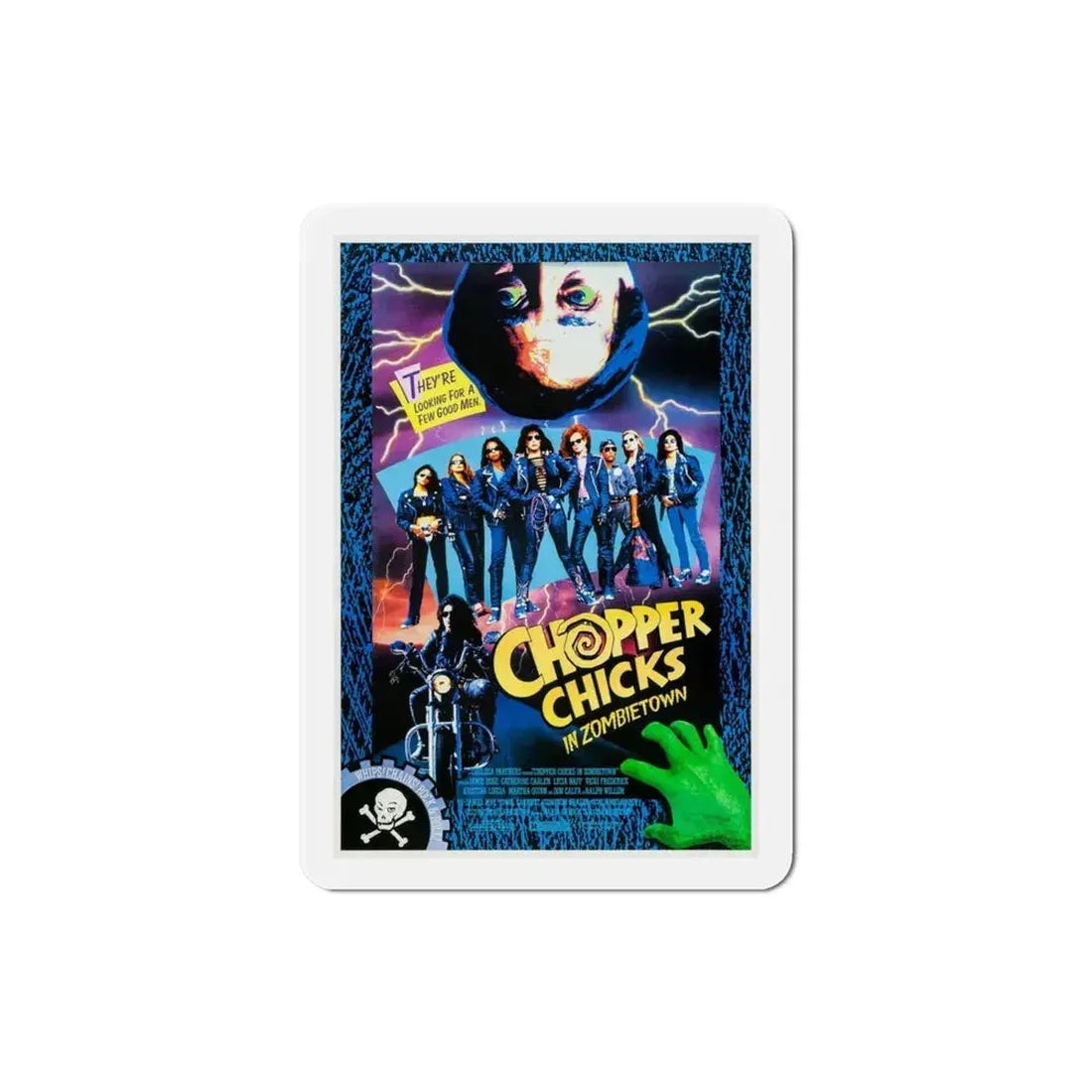 Chopper Chicks in Zombietown 1991 Movie Poster Refrigerator Magnet 3 Inch - The Sticker Space