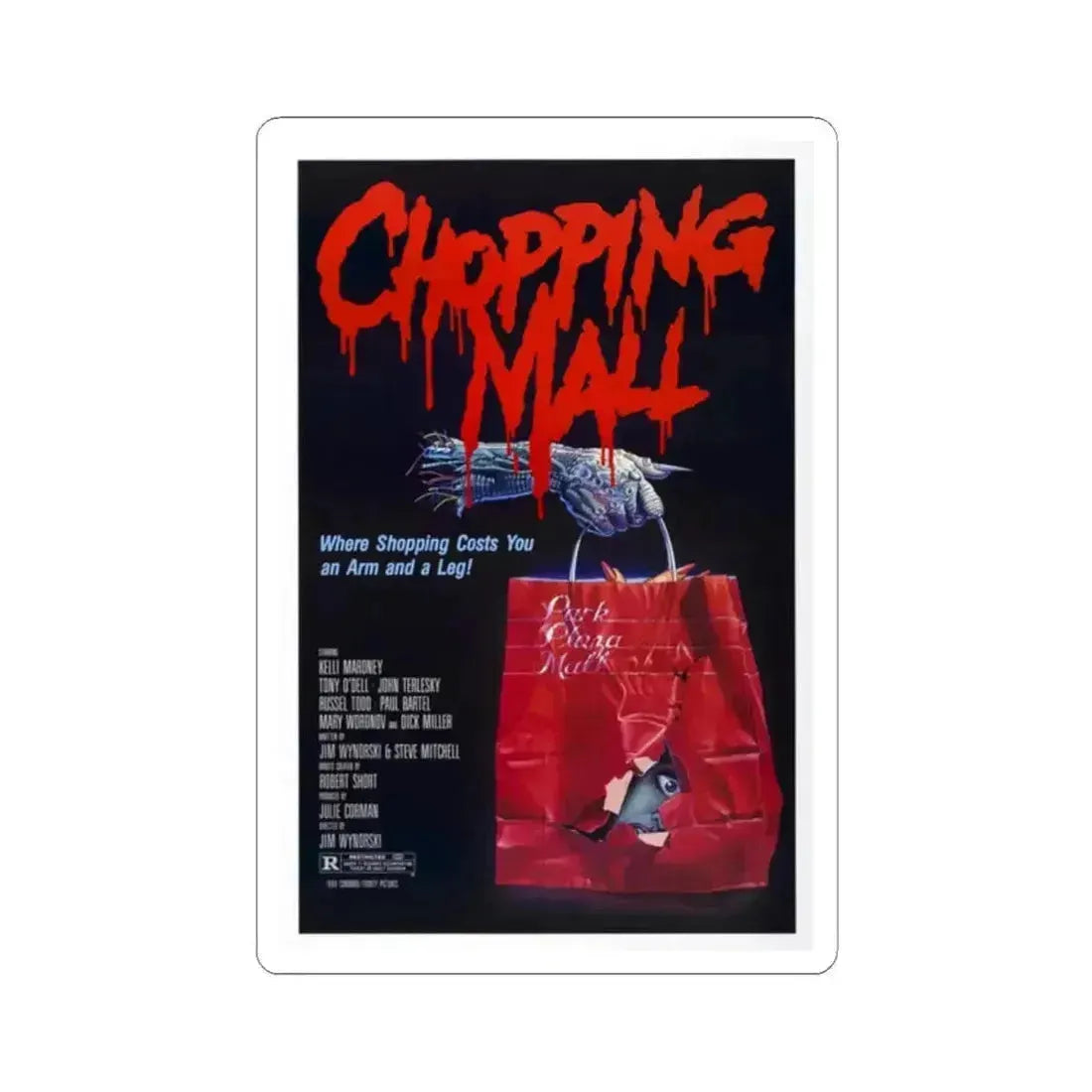 CHOPPING MALL 1986 Movie Poster - STICKER Vinyl Kiss-Cut Decal 2 Inch White - The Sticker Space
